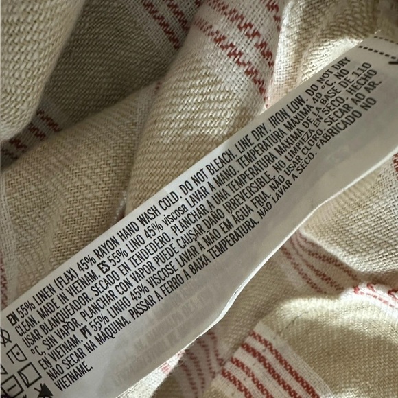 NWT Forever 21 Button Front Mini Woven Sundress Striped Linen Rayon - Picture 5 of 7